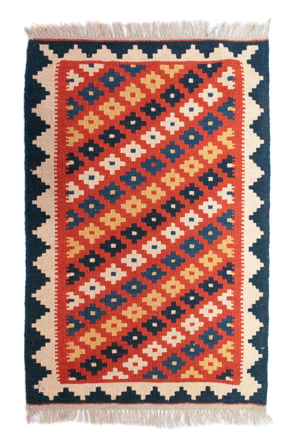 Kelim Carpet - orientalisk matta - 98 x 65 cm - orange