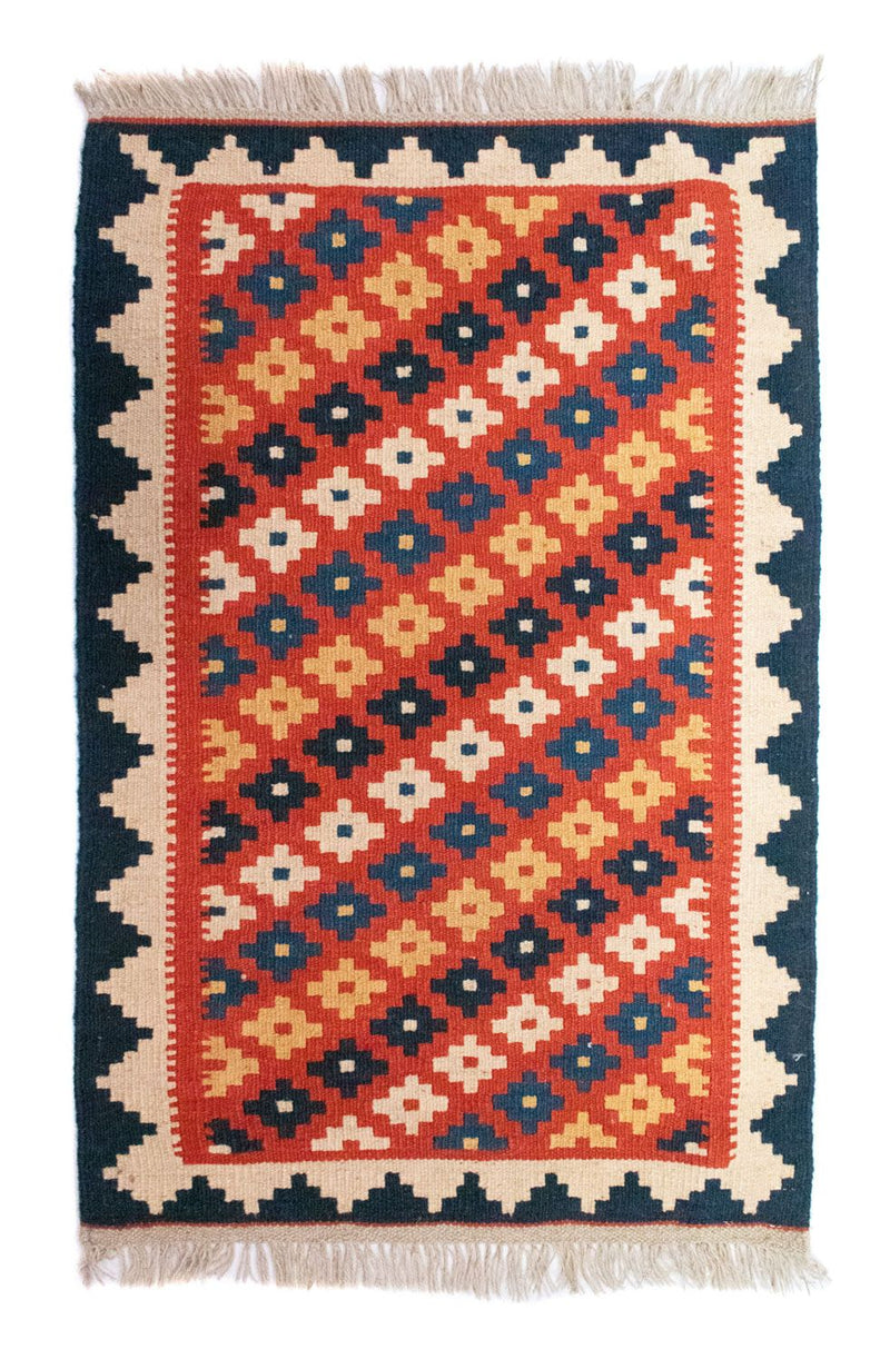 Kelim Carpet - orientalisk matta - 98 x 65 cm - orange