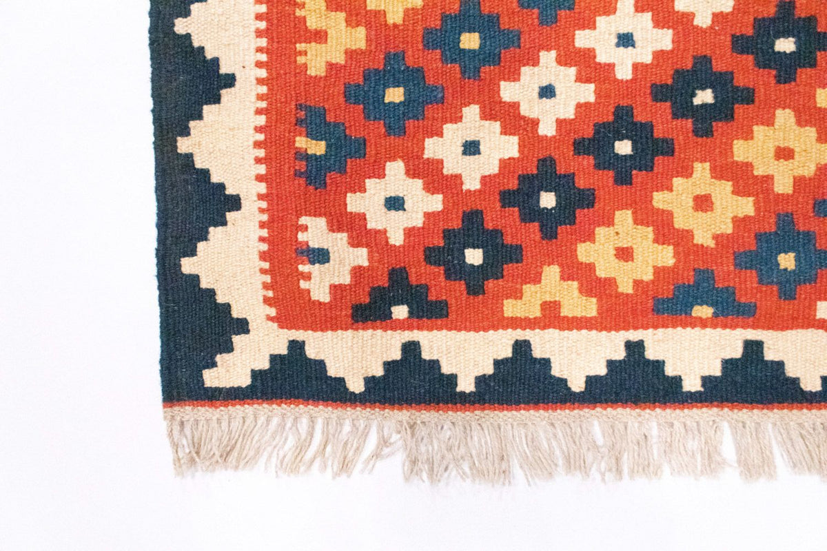 Kelim Carpet - orientalisk matta - 98 x 65 cm - orange