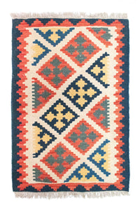 Kelim Carpet - orientalisk matta - 95 x 65 cm - orange