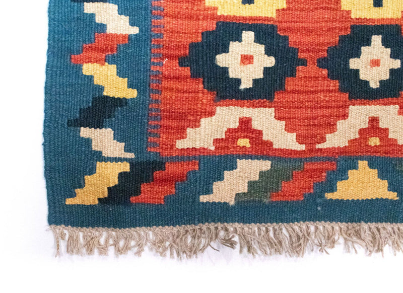 Kelim Carpet - orientalisk matta - 87 x 62 cm - orange