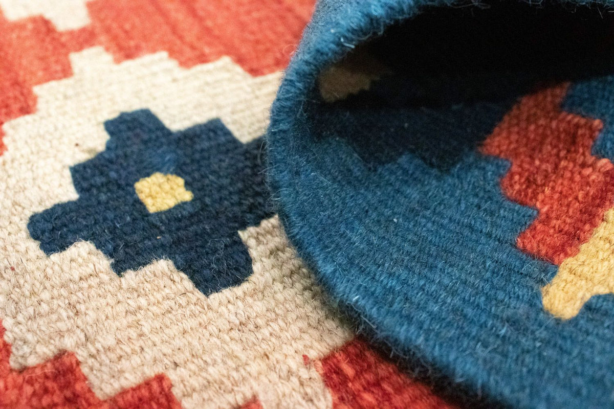 Kelim Carpet - orientalisk matta - 87 x 62 cm - orange