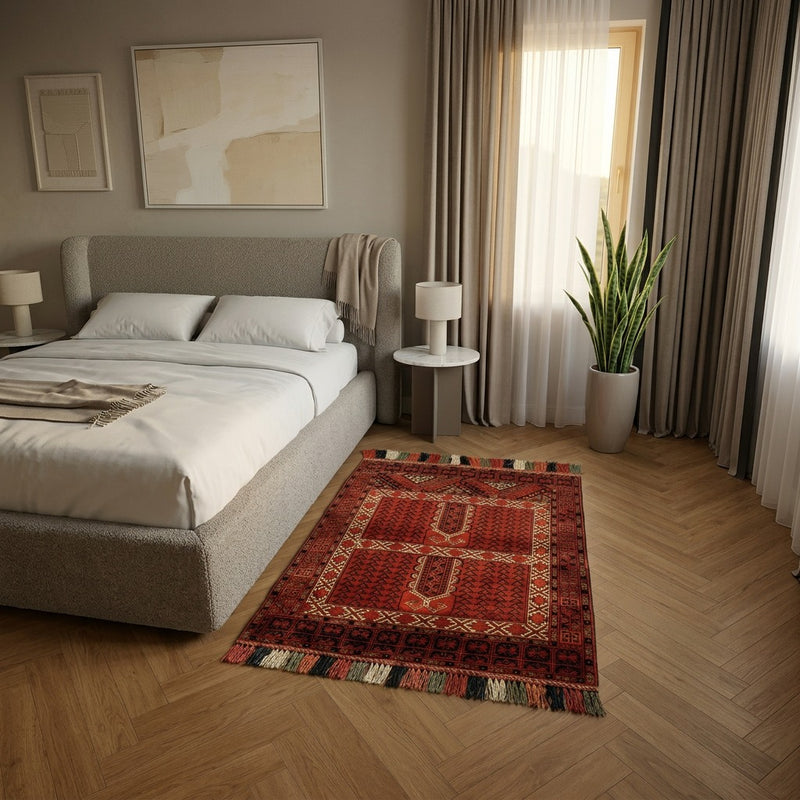 Afghansk matta 118x174cm - Oriental Carpet - rost