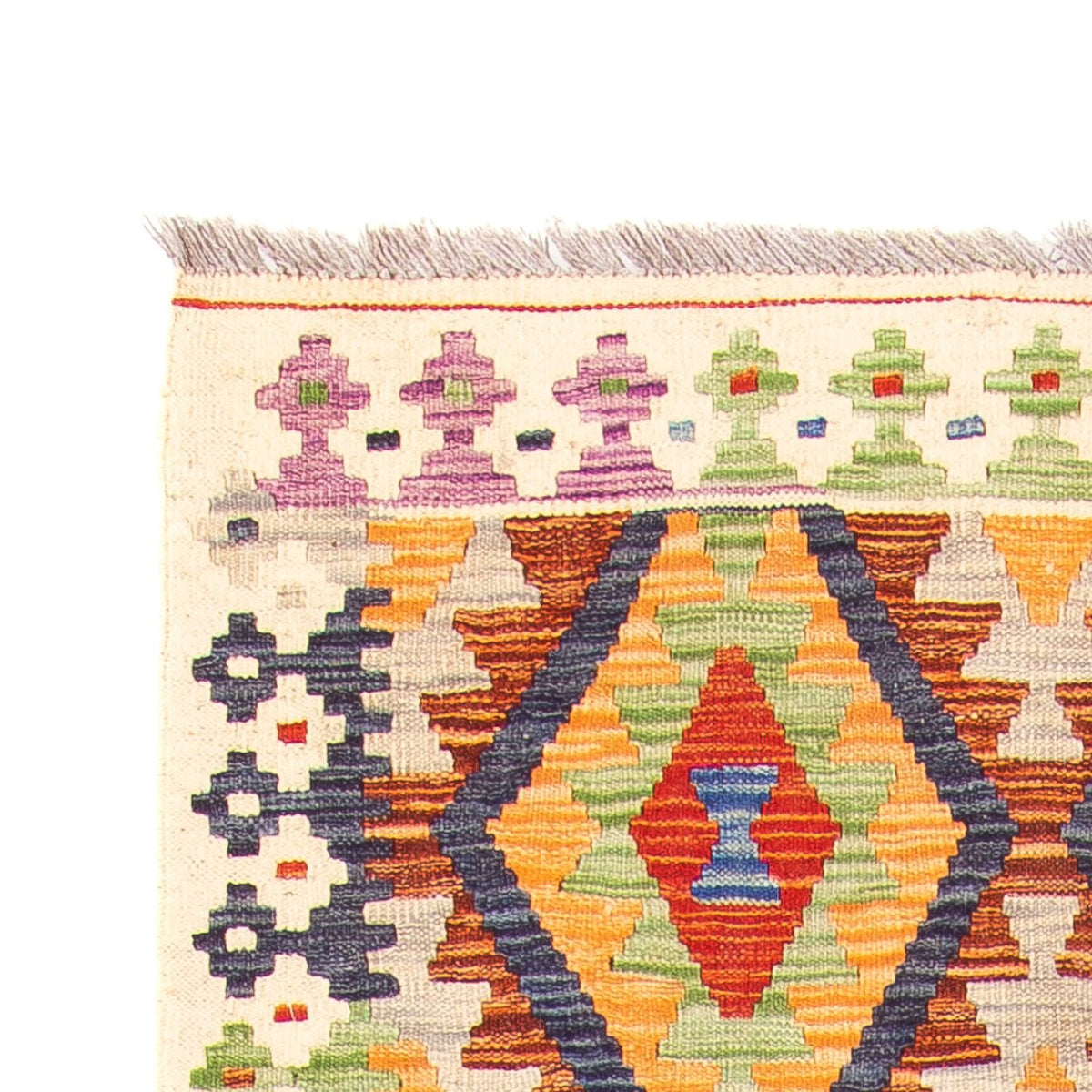 Runner Kelim Carpet - Splash - 305 x 81 cm - beige