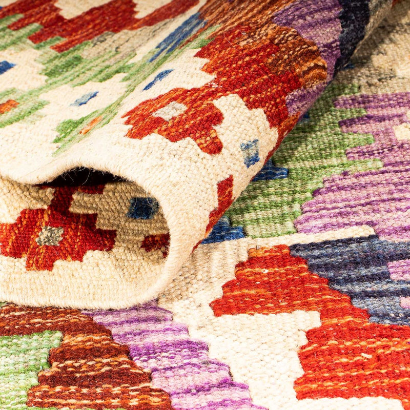 Runner Kelim Carpet - Splash - 305 x 81 cm - beige