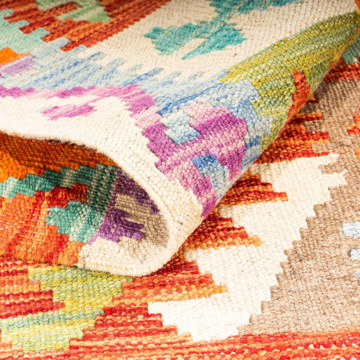 Runner Kelim Carpet - Splash - 300 x 82 cm - flerfärgad