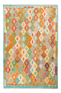 Kelim Carpet - Splash - 254 x 174 cm - turkos