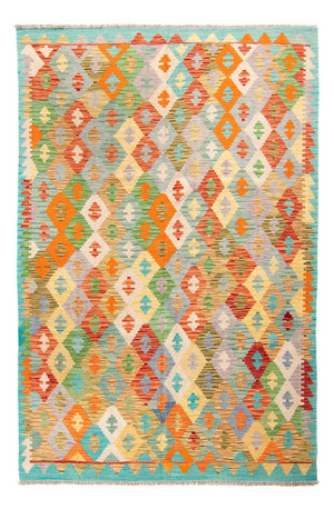 Kelim Carpet - Splash - 254 x 174 cm - turkos