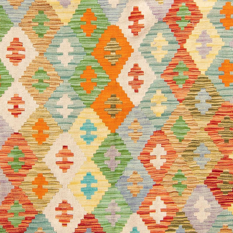 Kelim Carpet - Splash - 254 x 174 cm - turkos