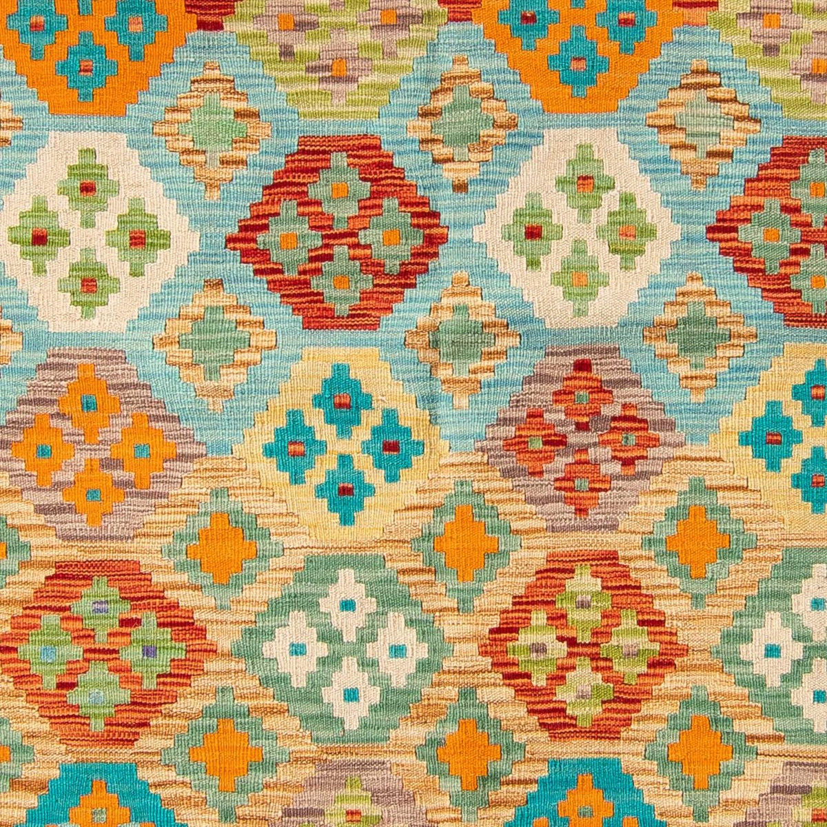 Kelim Carpet - Splash - 205 x 155 cm - grön