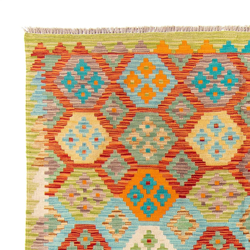 Kelim Carpet - Splash - 205 x 155 cm - grön