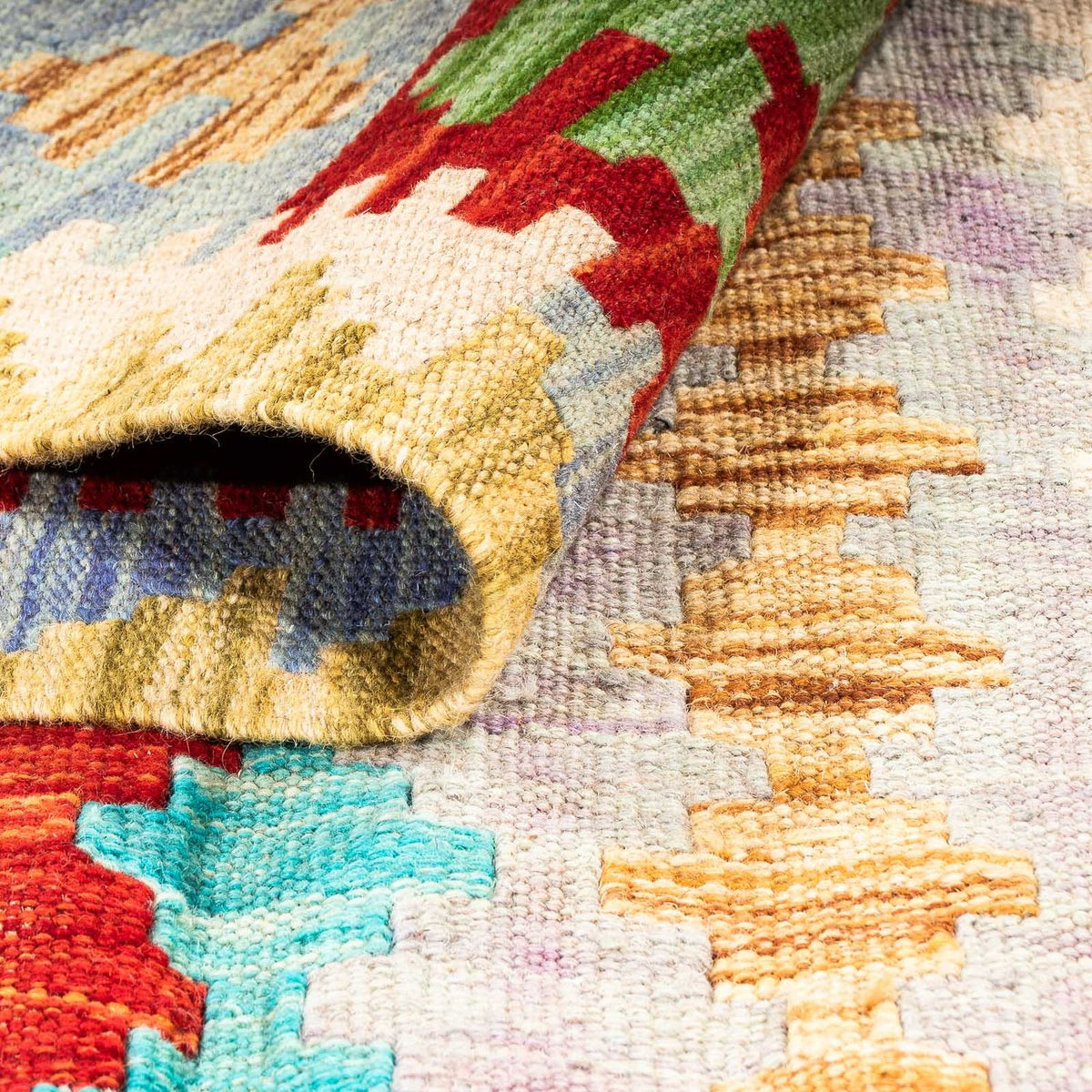 Kelim Carpet - Splash - 200 x 153 cm - flerfärgad