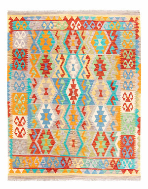 Kelim Carpet - Splash - 203 x 152 cm - flerfärgad