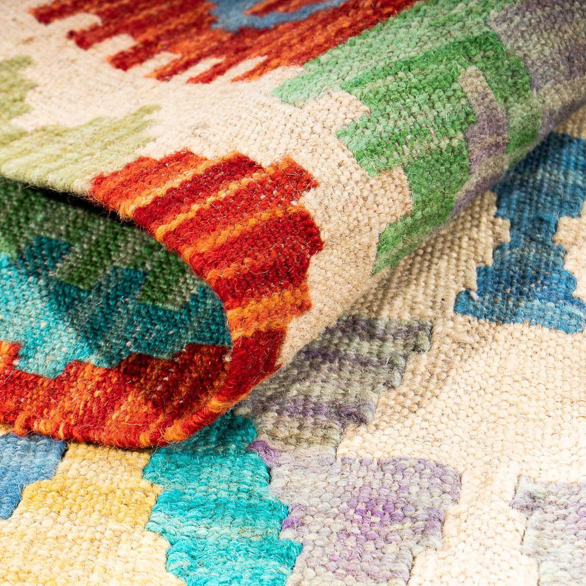 Kelim Carpet - Splash - 203 x 152 cm - flerfärgad