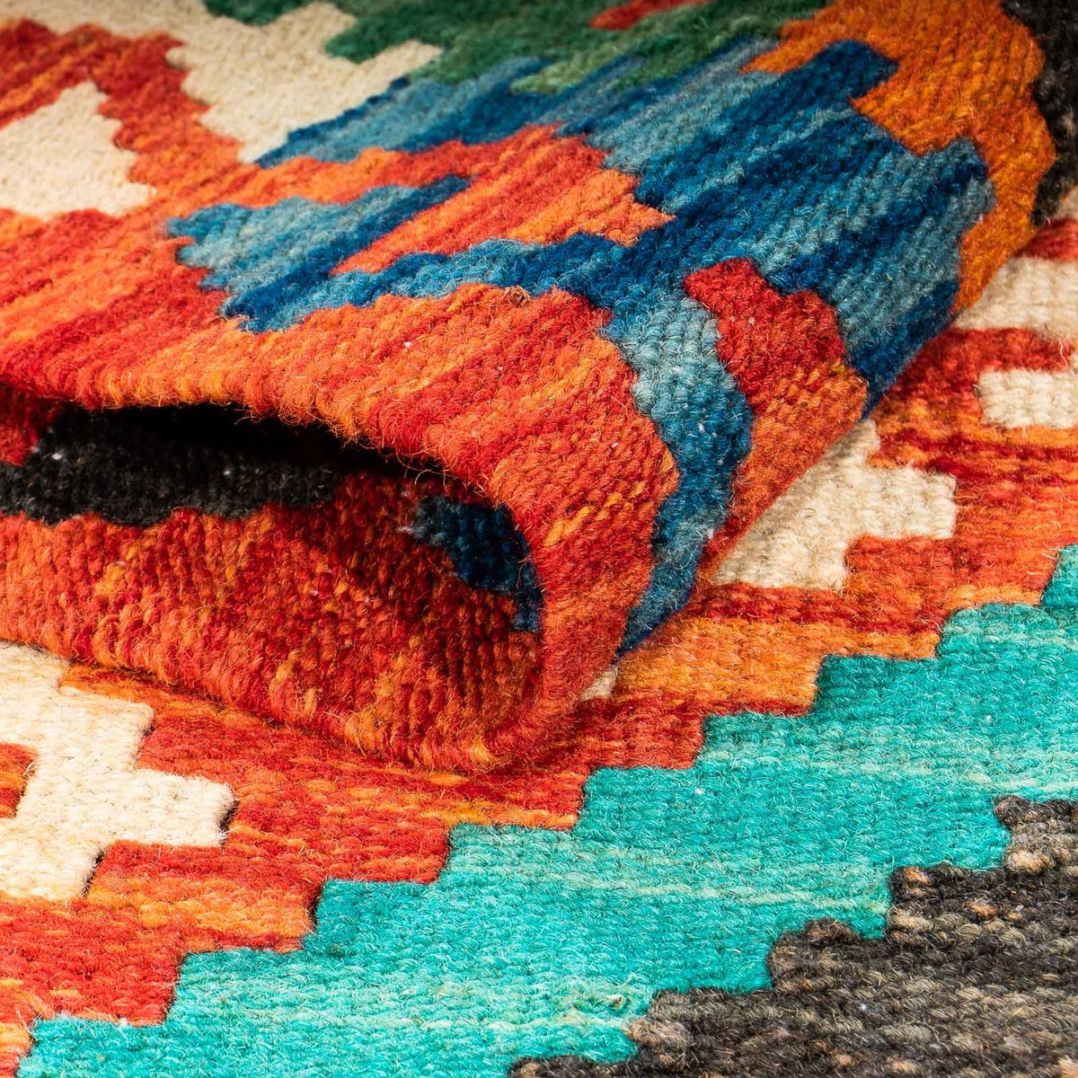 Kelim Carpet - Splash - 128 x 86 cm - rost