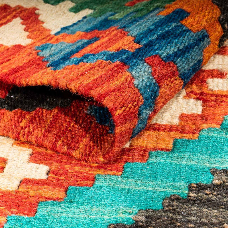 Kelim Carpet - Splash - 128 x 86 cm - rost