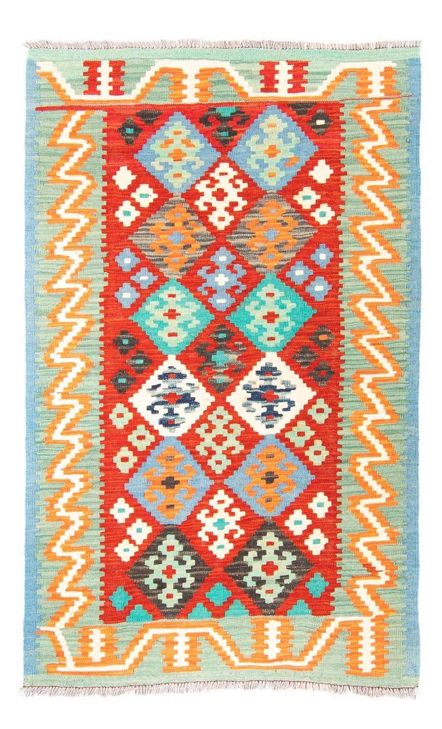 Kelim Carpet - Splash - 154 x 99 cm - mörkröd