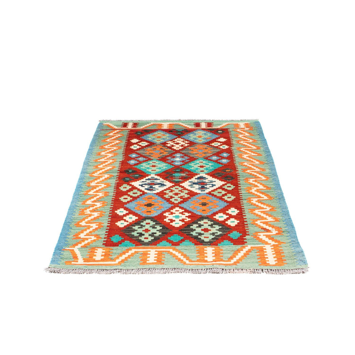 Kelim Carpet - Splash - 154 x 99 cm - mörkröd