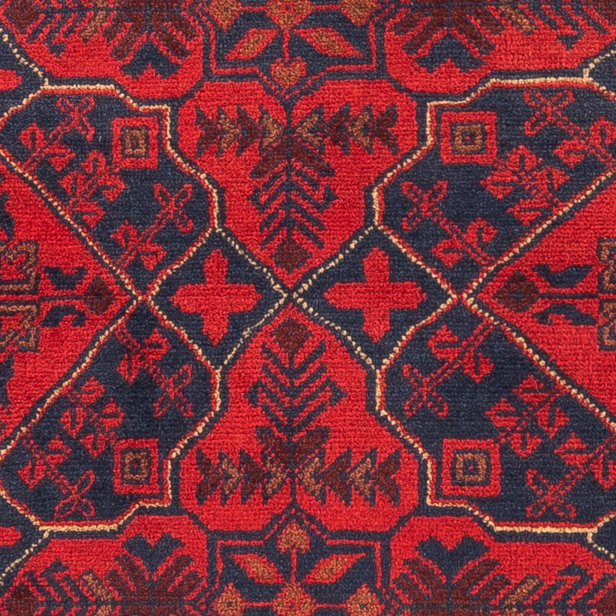 Afghansk matta - Kunduz - 125 x 78 cm - mörkröd