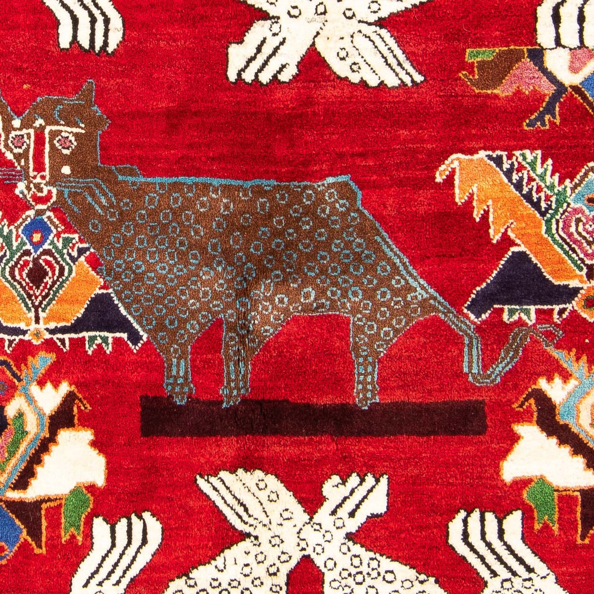 Persisk matta - Nomadic - 204 x 135 cm - mörkröd