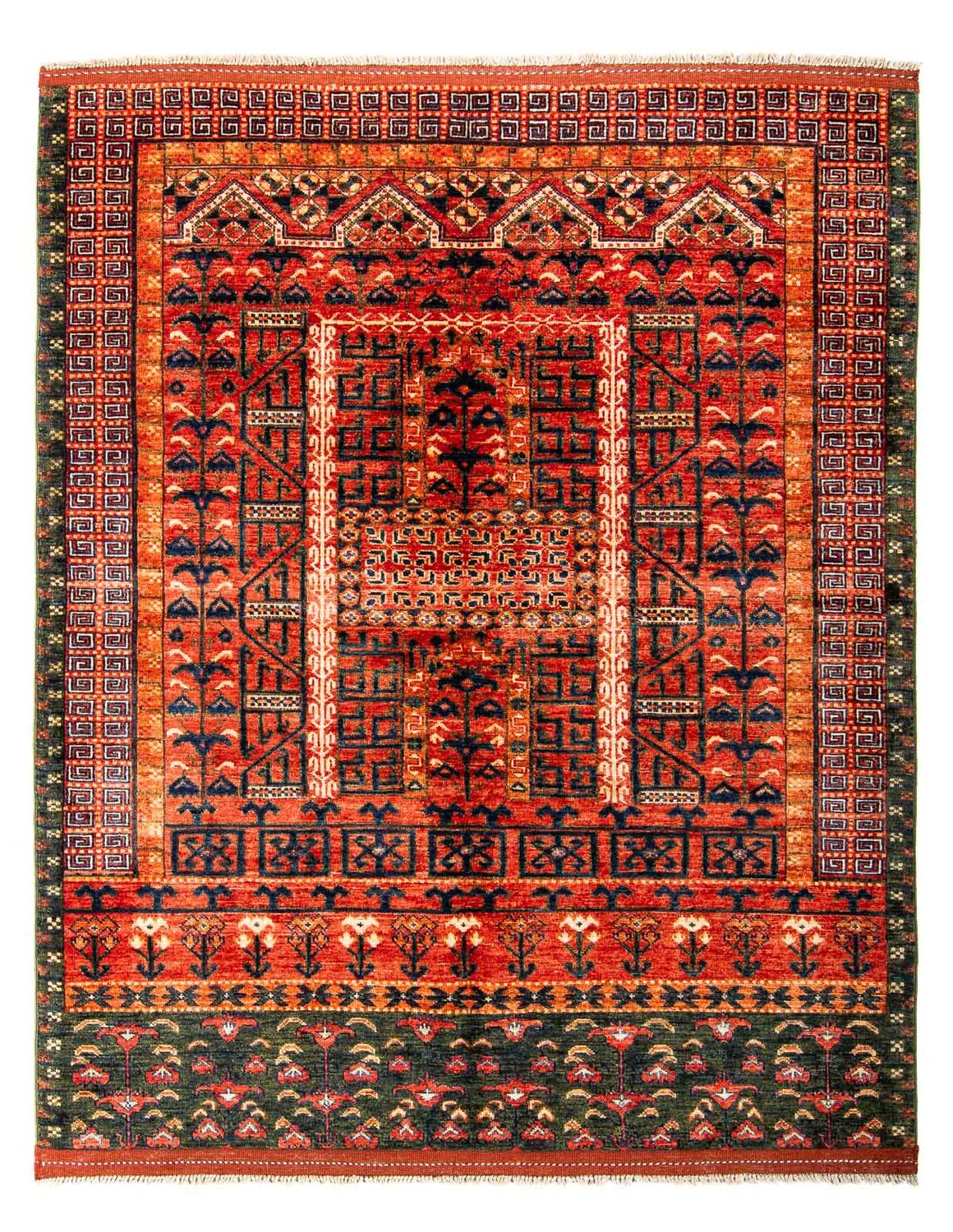 Afghansk matta - 196 x 158 cm - röd
