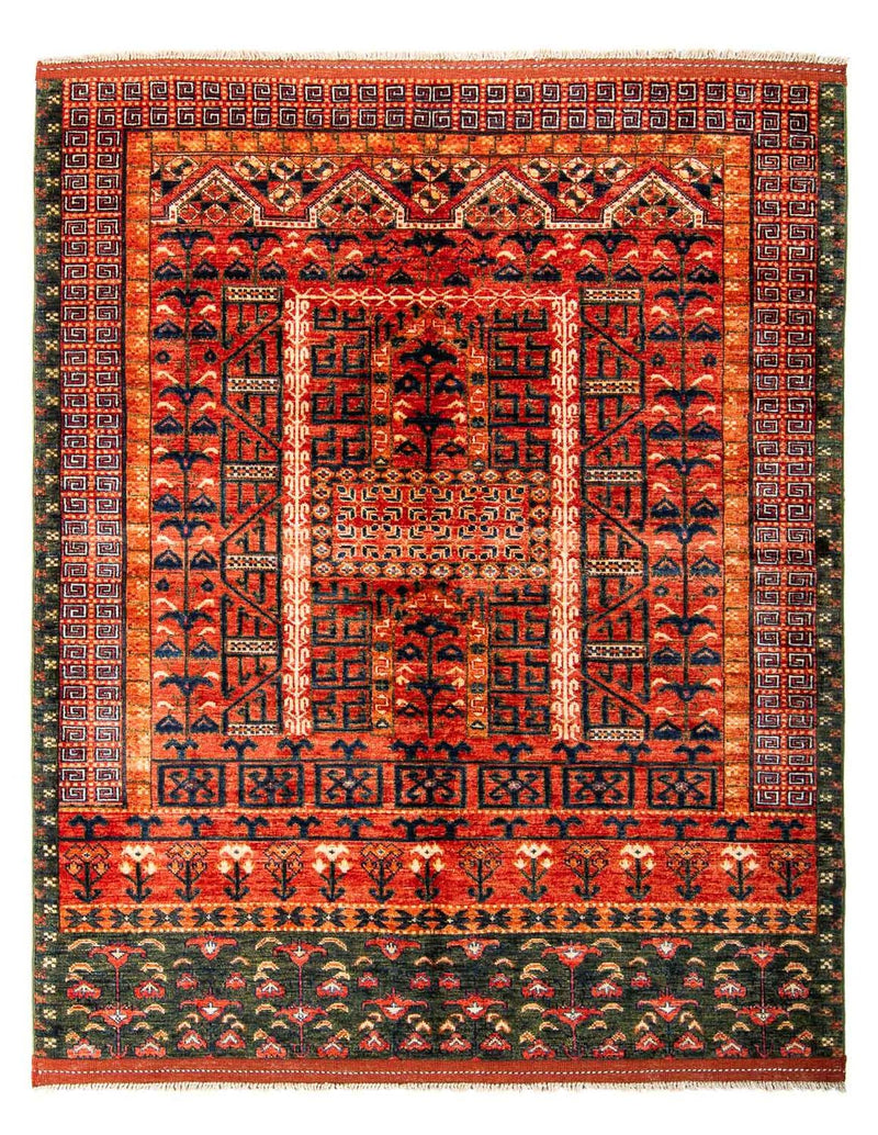 Afghansk matta - 196 x 158 cm - röd