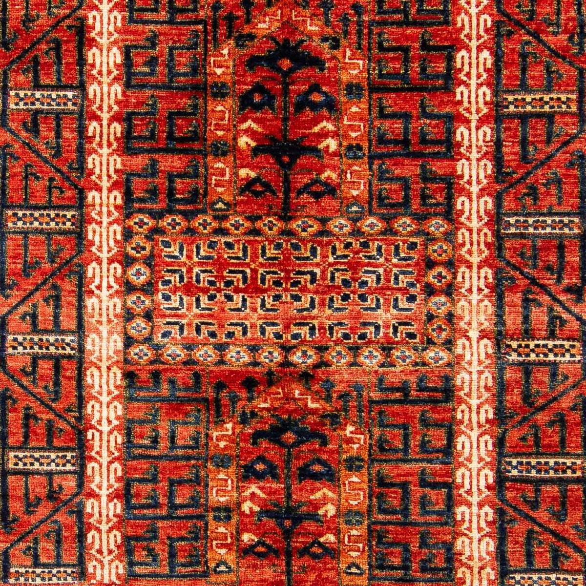 Afghansk matta - 196 x 158 cm - röd