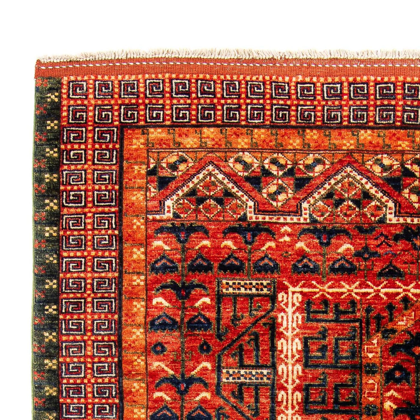 Afghansk matta - 196 x 158 cm - röd