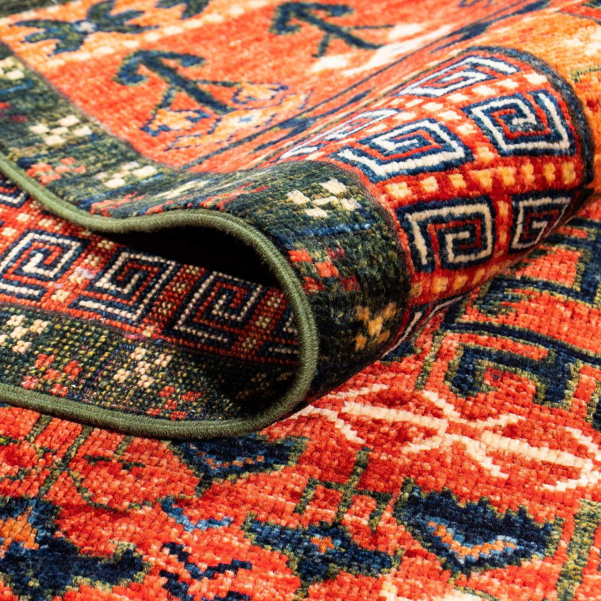 Afghansk matta - 196 x 158 cm - röd