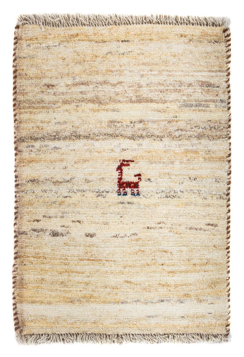 Gabbeh-matta - persisk - 60 x 40 cm - beige