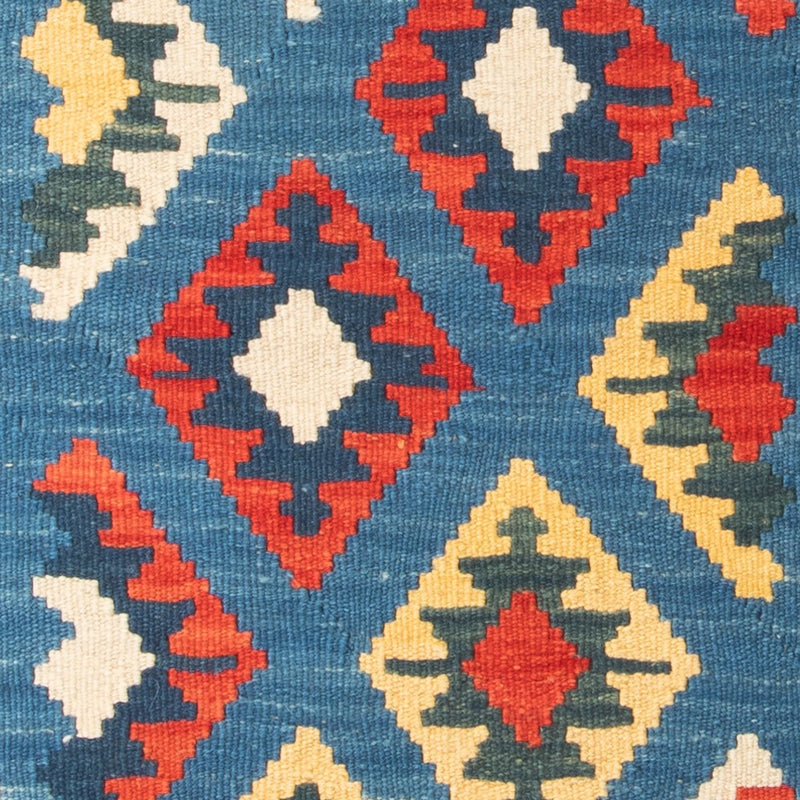 Runner Kelim Carpet - orientalisk matta - 204 x 62 cm - blå