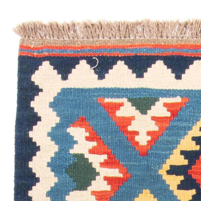 Runner Kelim Carpet - orientalisk matta - 204 x 62 cm - blå