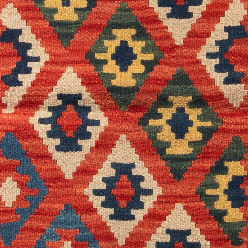 Runner Kelim Carpet - orientalisk matta - 206 x 60 cm - mörkröd