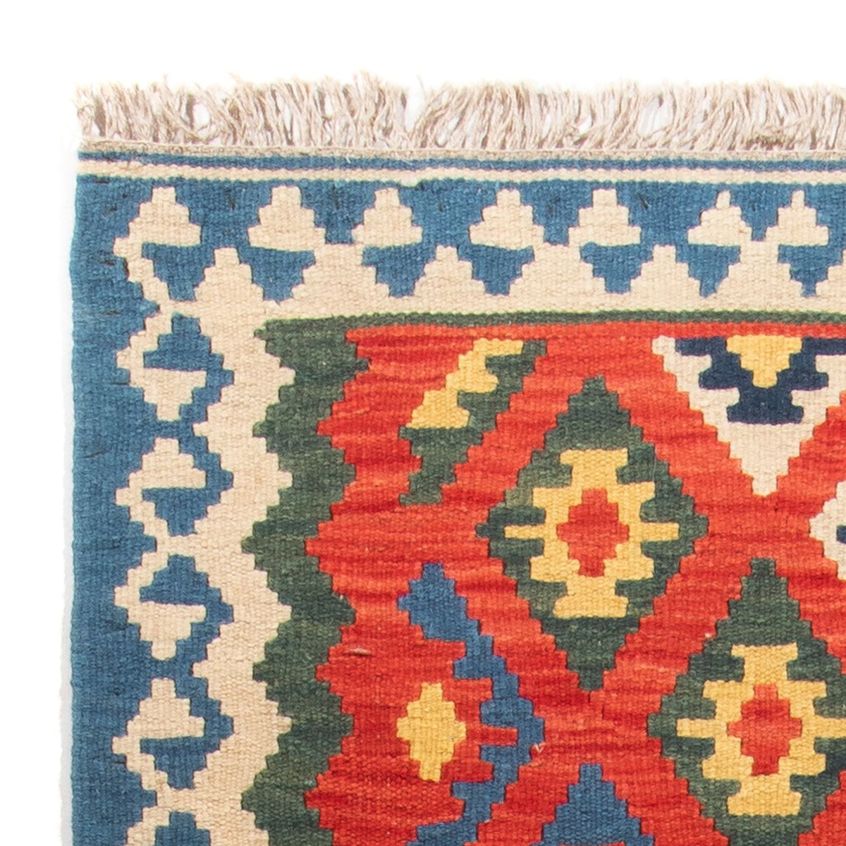 Runner Kelim Carpet - orientalisk matta - 206 x 60 cm - mörkröd