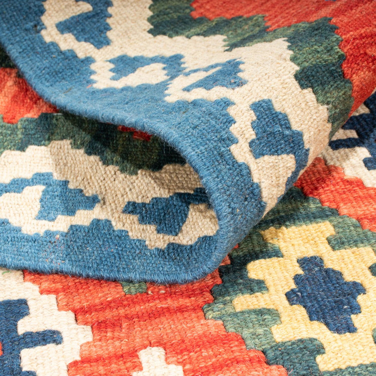 Runner Kelim Carpet - orientalisk matta - 206 x 60 cm - mörkröd