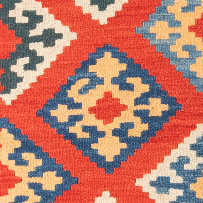 Runner Kelim Carpet - orientalisk matta - 207 x 62 cm - mörkröd