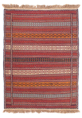 Kelim Carpet - orientalisk matta - 150 x 100 cm - flerfärgad