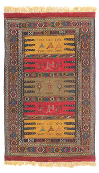 Kelim Carpet - orientalisk matta - 170 x 100 cm - flerfärgad