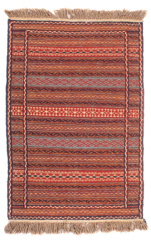 Kelim Carpet - orientalisk matta - 120 x 78 cm - flerfärgad