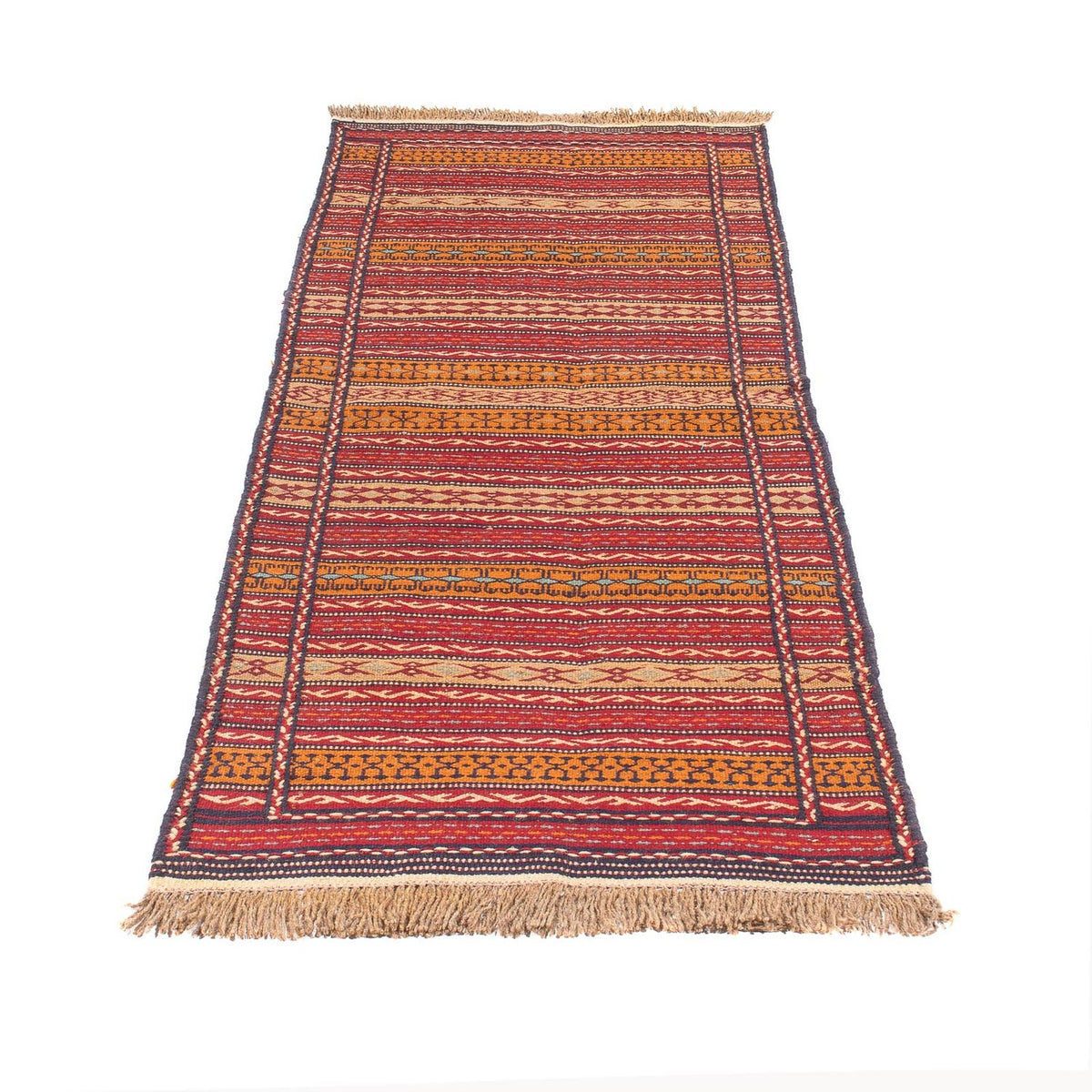 Runner Kelim Carpet - orientalisk matta - 200 x 70 cm - flerfärgad