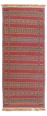 Runner Kelim Carpet - orientalisk matta - 200 x 72 cm - flerfärgad