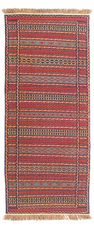 Runner Kelim Carpet - orientalisk matta - 200 x 72 cm - flerfärgad