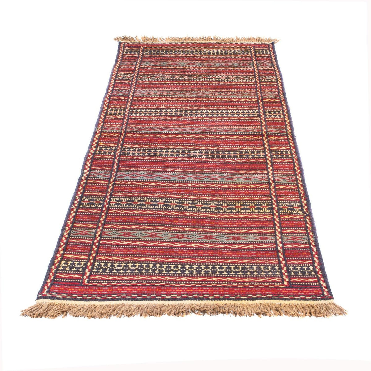 Runner Kelim Carpet - orientalisk matta - 200 x 72 cm - flerfärgad