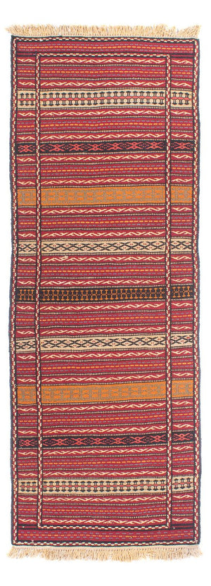 Runner Kelim Carpet - orientalisk matta - 200 x 70 cm - flerfärgad