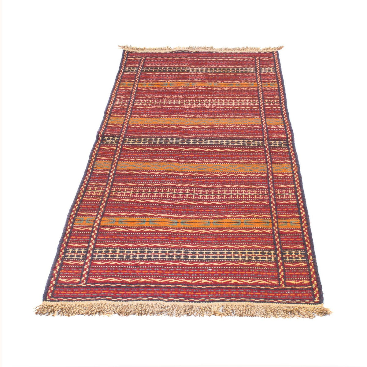 Runner Kelim Carpet - orientalisk matta - 200 x 70 cm - flerfärgad
