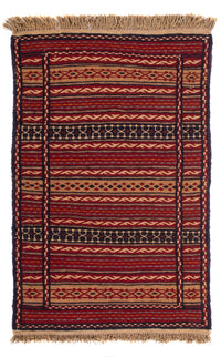 Kelim Carpet - orientalisk matta - 90 x 60 cm - flerfärgad