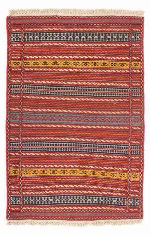 Kelim Carpet - orientalisk matta - 150 x 100 cm - flerfärgad