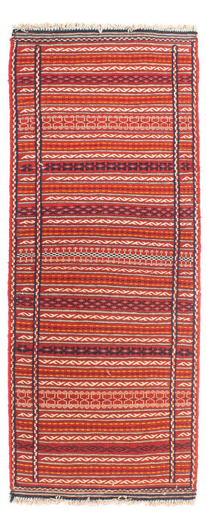 Runner Kelim Carpet - orientalisk matta - 200 x 70 cm - flerfärgad