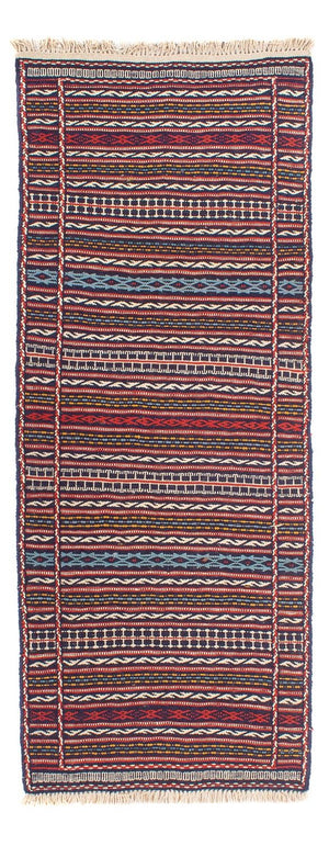 Runner Kelim Carpet - orientalisk matta - 200 x 70 cm - flerfärgad