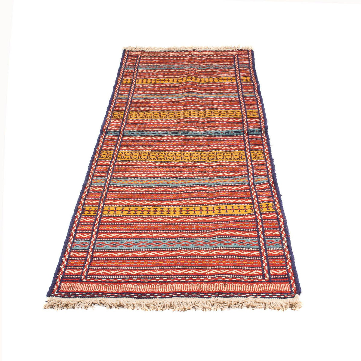 Runner Kelim Carpet - orientalisk matta - 200 x 70 cm - flerfärgad